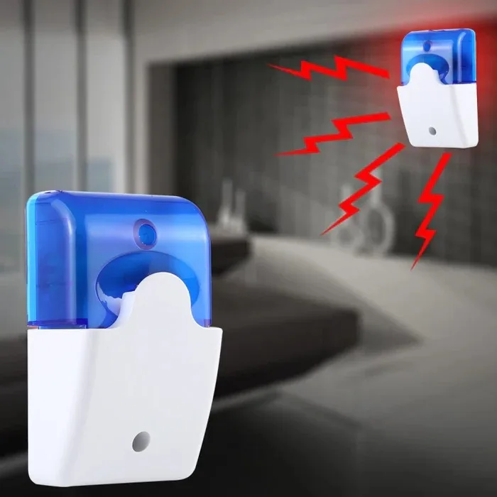 110dB Mini Strobe Siren Durable Home Security Alarm System (Blue) 12V DC