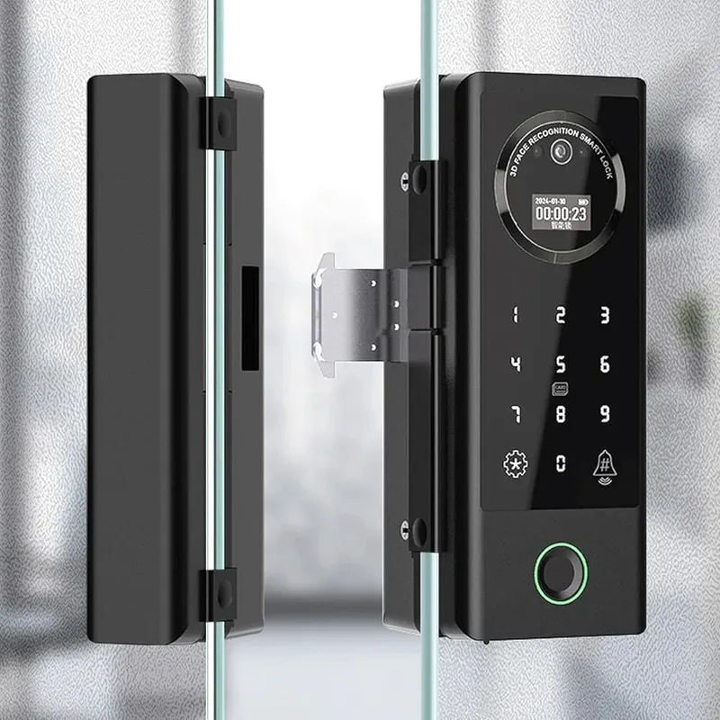 3D face detection Tuya wifi mobile app Smart Glass Door Entry Lock 2K HD Camera Doorbell Fingerprint Password, 3D Face Recognition Fingerprint Lock Intelligent Office Password digital Lock Password Fingerprint Lock Keys Locks  J828TW