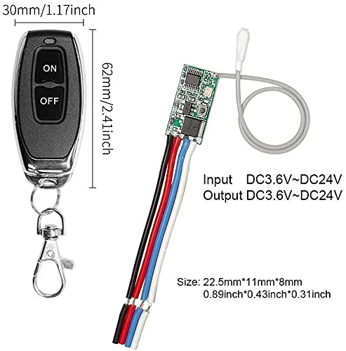 433MHz  RF Mini Relay Wireless Remote Control Switch Receiver 1CH, and remote for access control , siren, door lock,