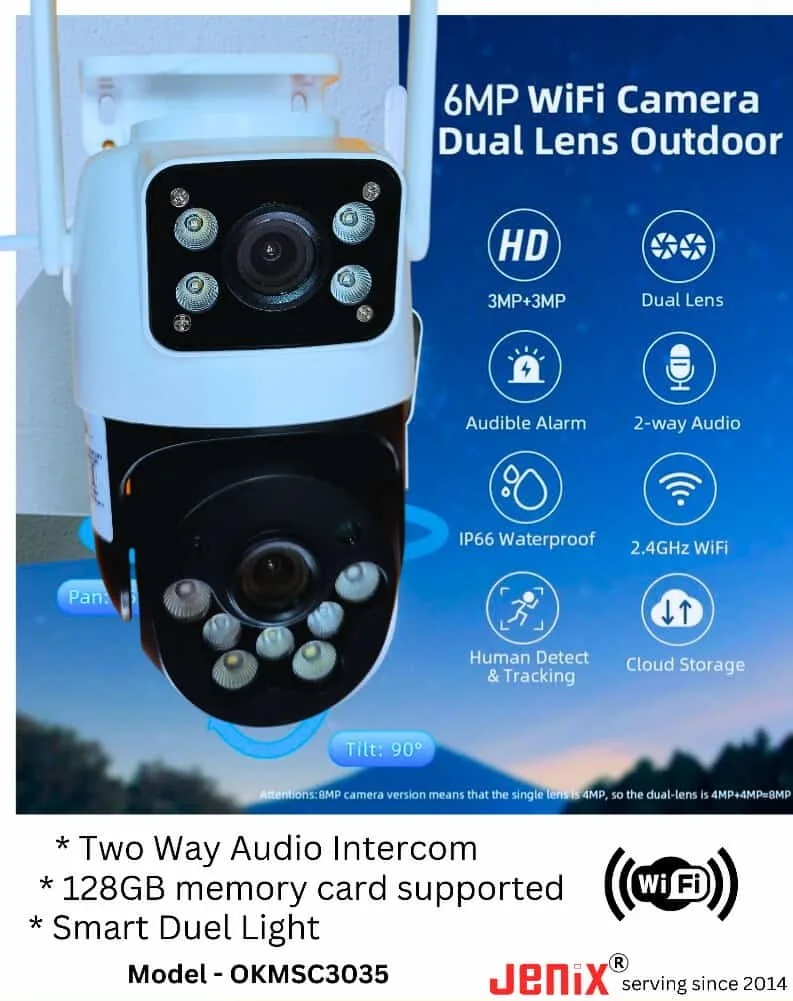 duel lens wifi CCTV Camera outdoor PTZ 360 degree rotation camera