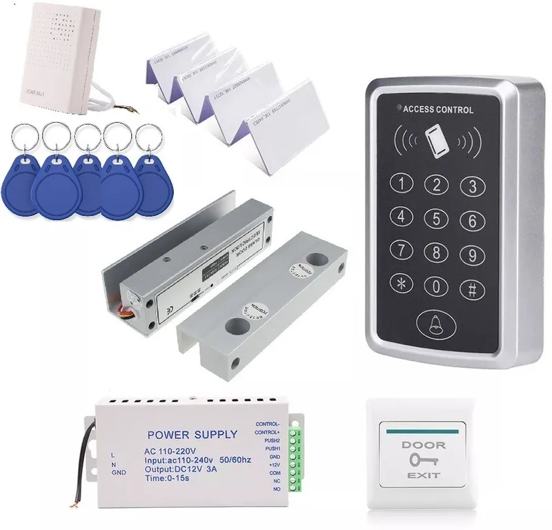 Full glass lock Kit  Including RFID access control , Power Supply , Exit Button , Tag and RFID cards  tuffen glass kit S32 glass lock kit