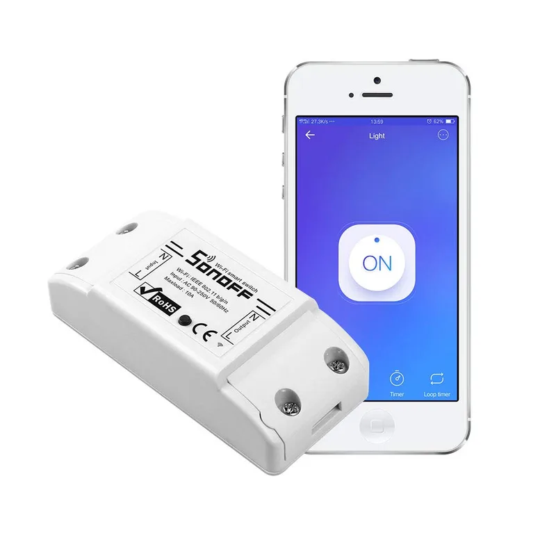 Jenix 10A Wifi Smart Switch for Home Automation with Alexa/Google Assistant Enabled, Remote Control, Android and iOS Support Switch, White, Pack of 1