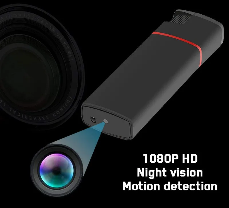Jenix 12MP Night Vision Spy Camera Hidden in Electric Lighter Audio Video Micro Hidden Camera Portable Mini Camera