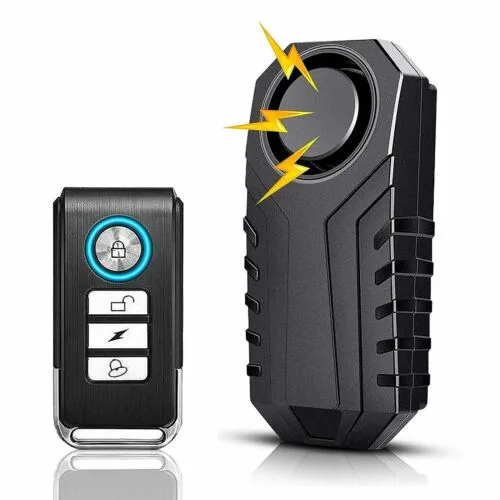 Jenix 130 dB Car Bike Safety Burglar Alarm Waterproof with Remote, Home Security Vibration Sensor, Wireless Anti Theft Device for Vehicle, Vibration Sensors SOS Panic Button Vehicle Finder
