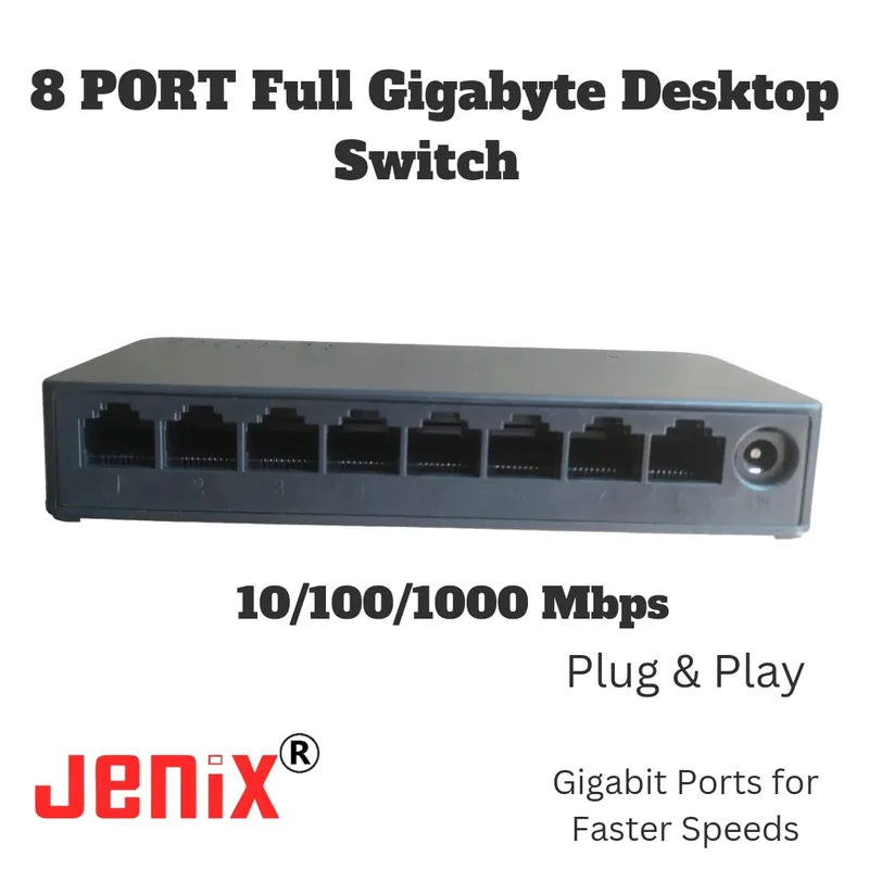 Jenix 8 port full gigabyte desktop switch