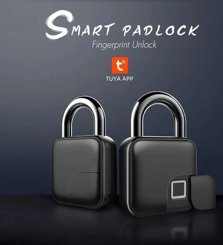 jenix biometric personal pad lock for gym , swipping pool , club , lock open by mobile app and finger - JXL11PT