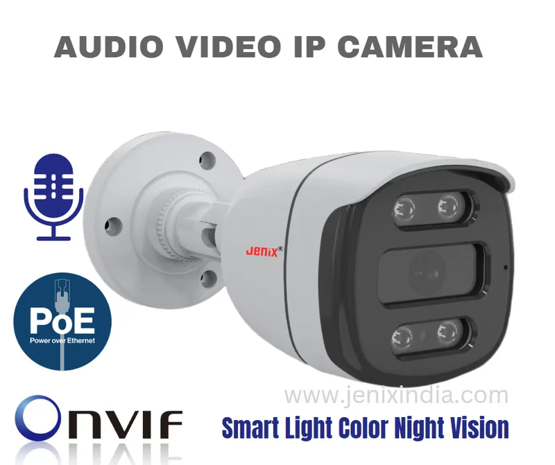 jenix cctv camera - 4MP IP camera audio mic color night vision smart flash light on human detection  outdoor bullet camera