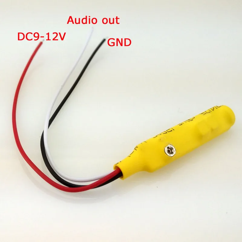 Jenix CCTV Pickup Audio Surveillance Microphone MIC for CCTV Systems in pencil shape premium quality yellow mic volume adjustment