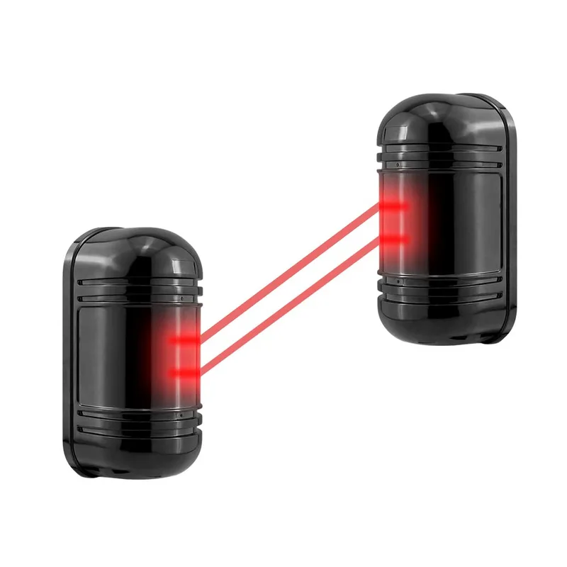 Jenix Double Beam IR Sensor 300m Indoor 100 Meter Outdoor IR Infrared Beam Detector for Home Villa, Farm House, Factory, Fencing Boundary Wall I IR Waterproof Sensor Burglar Alarm Security System