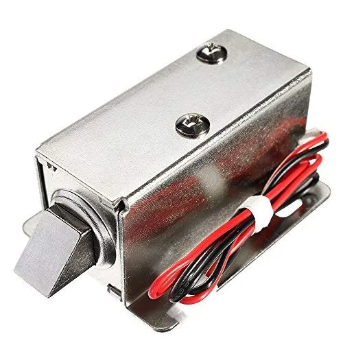 Jenix Electric Lock Solenoid Cabinet | Drawer Door Lock | 12V DC 1.1A Small Electric Lock Access Control System Mini Locks, Iron material, Silver