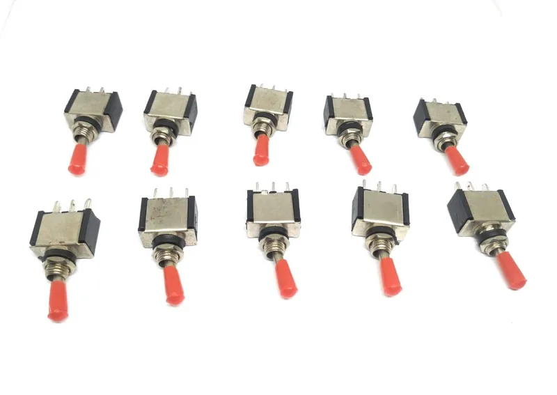 Jenix Electrical Toggle Switch, SPDT, NO NC, 2 Way Switch ON OFF ON, 3 A/250V AC, 3 PIN NO COM NC Terminal - PACK OF 10