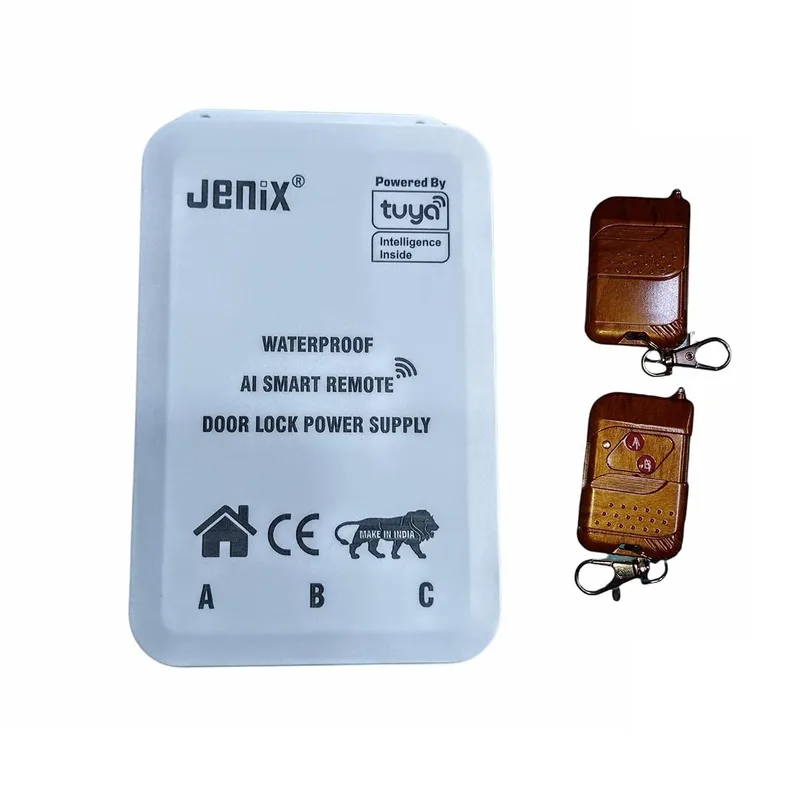 Jenix Mobile App Operated Electronic Door Lock Smart Waterproof Power Supply to Open EM lock / bolt lock electronic Lock by mobile app + remote + Exit Button + VDP - AI EM PS