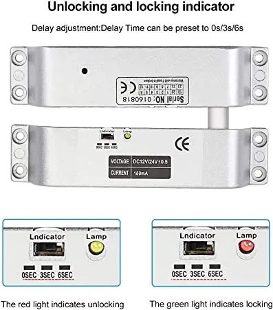 jenix open surface drop bolt lock  Safe Mode with Adjustable Time Delay, Electric Mortise Lock for Door Access Control JXOSBLTD