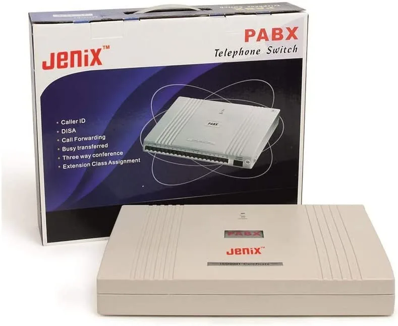 Jenix PBX 432 Telephone Intercom System EPABX 4 Main/Trunk/FCT Device Line and 32 Landline Phone Subscriber Connection PBX432