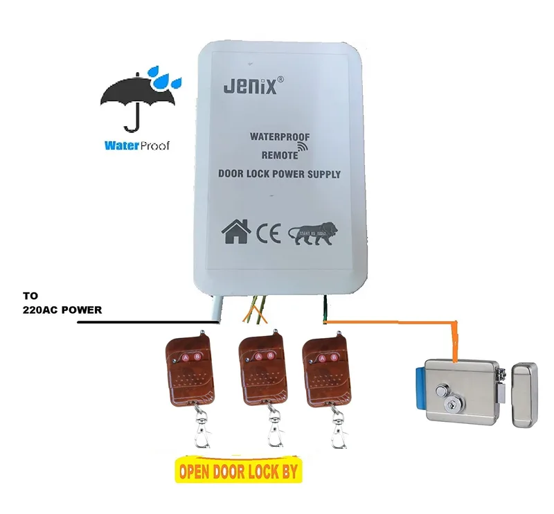 Jenix Remote Operated Electronic Door Lock can Open lock by Remote | 3 Remote + Electric Door Lock with 6 Keys + Power Supply I Home Security Lock