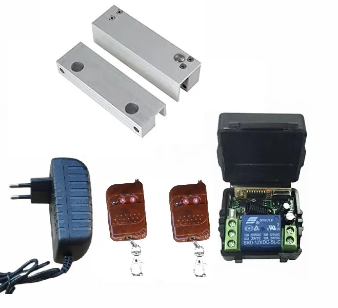 Jenix Set of Toughened Glass Door Lock with 2 RF Remote Controller and Receiver with Range Up to 100 mtrs  FGL Remote
