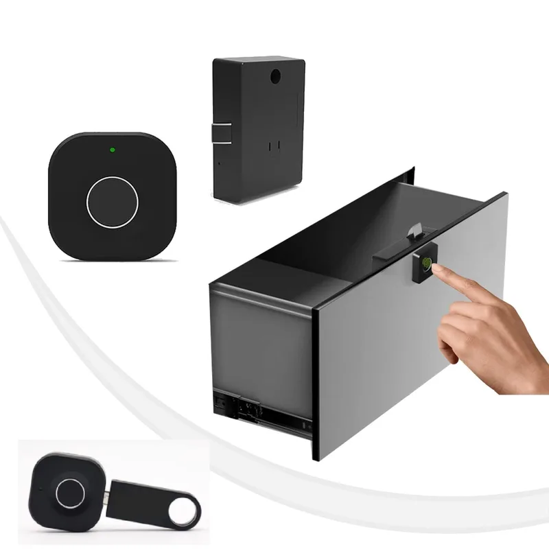Jenix Smart Biometric Fingerprint Digital Lock for Cabinet or Drawer I Electric Fingerprint Keyless Hidden File Drawer Wardrobe Wooden Furniture Cabinet Privacy Lock with 1 Year Warranty