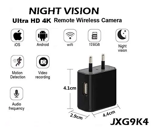 Jenix Spy Camera in WiFi Mobile Charger Mini Camera Inbuilt in Mobile Charger