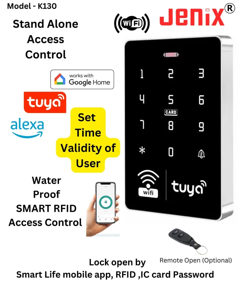jenix waterproof smart WiFi Tuya RFID password stand alone access control pad - K130