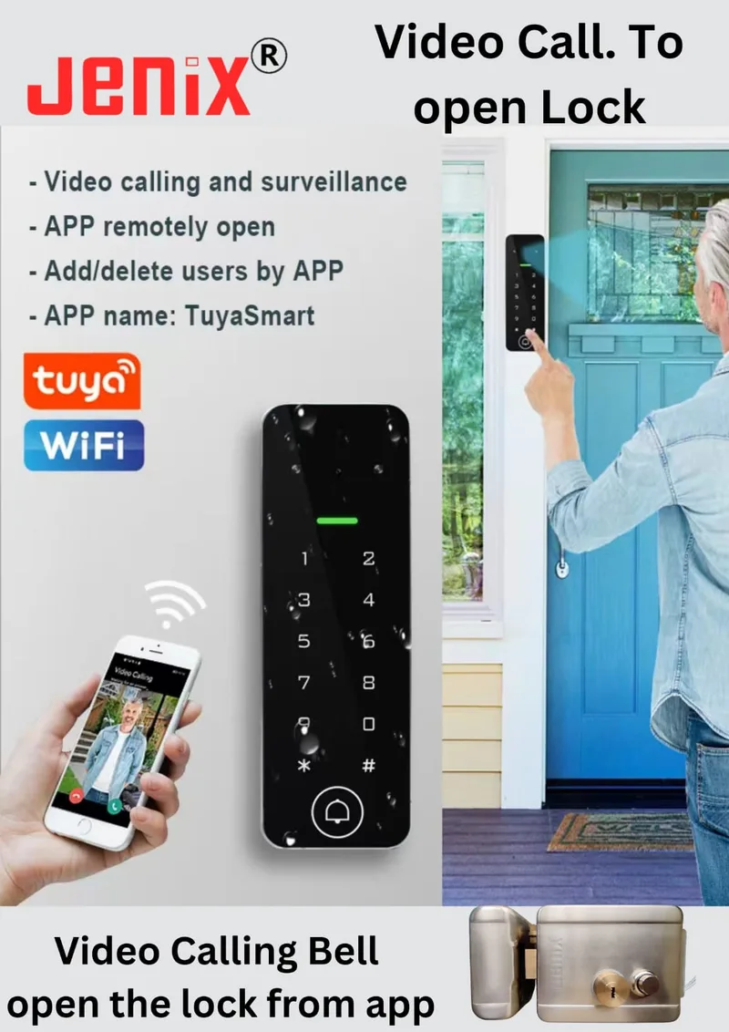 Jenix waterproof video calling door access control mobile unlock RFID card unlock video calling from mobile app VAC-RFID