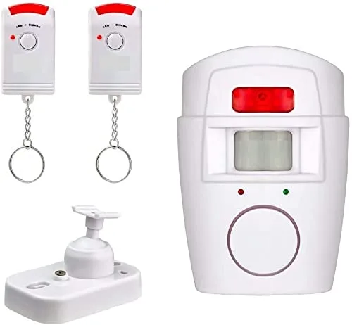 Jenix Wireless PIR Infrared Motion Sensing Alarm Battery Operated Home Security Alarm Motion Detector Sensor 105dB Loud Sound Alert with 2pcs Remote Controller for Driveway Garage