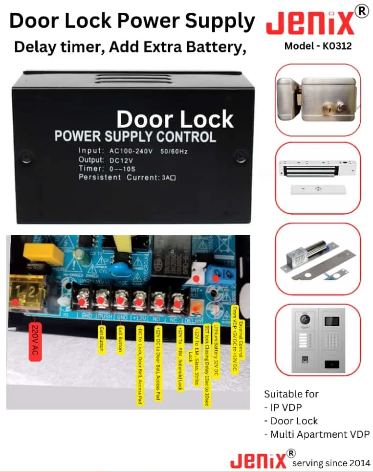 K0312 Door Lock Power supply for Exit button and Timer Delay