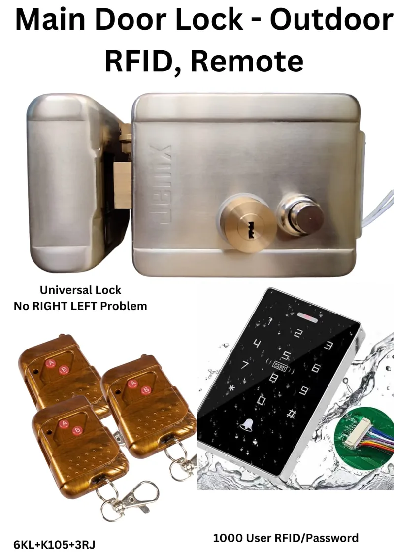 Outdoor Waterproof main door lock password card  remote open - RIM+K105+315R