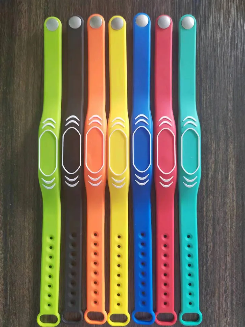 (Pack of 10) Red Color Silicone Wristband RFID  Tag For Access Control Swimming Pool And Marathon 13.56MHZ ISO14443A MiFare 1K    Pack of 10