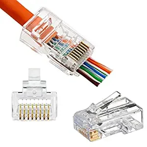 RJ 45 Passthrough Connector CAT6 - Pack of 100 nos.