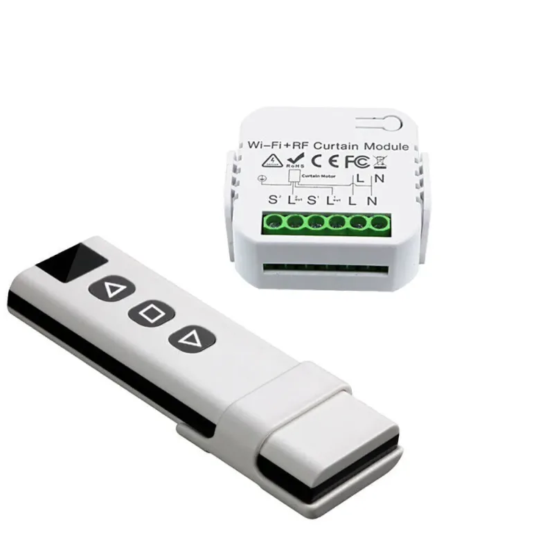 Tuya WiFi RF Intelligent Curtain Switch Modification Module Intelligent Curtain Switch Module Mobilephone APP Remotes Control  Switch control Compatible with Alexa Voice Control Timing Family Sharing