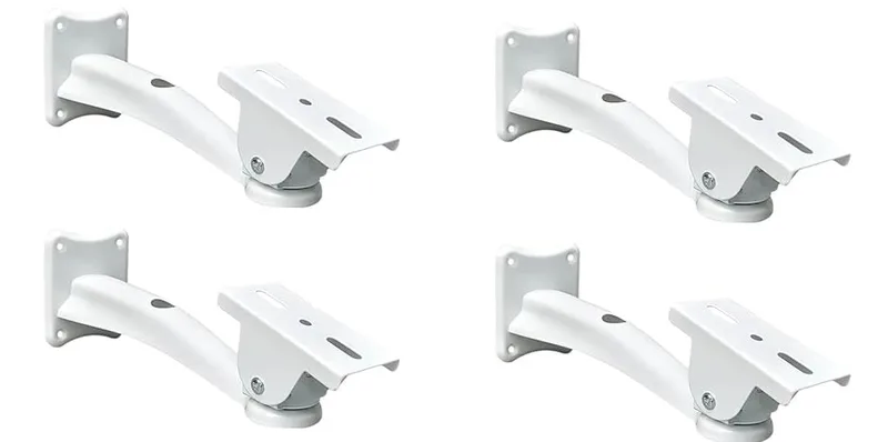 Wall Mounting Bracket Stand for CCTV Security Camera, Length 18 cm / 7 Inch with Adjustable Angle of 90 Degree, Indoor/Outdoor use (Pack of 4 Set)