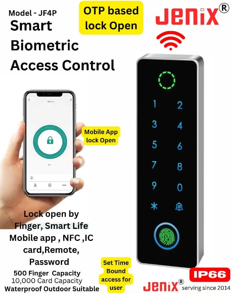 Waterproof Dustproof tuya smart life smart biomteric access control standalone 500 Finger Users attendance over mobile app - #JF4P