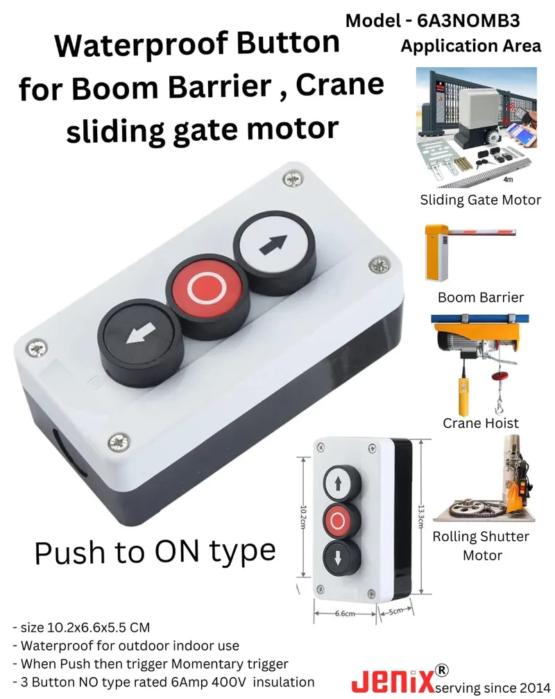 waterproof Switch Push Buttons Application for Barrier Gate Operator and Auto Gate , Boom Barrier Push Button.