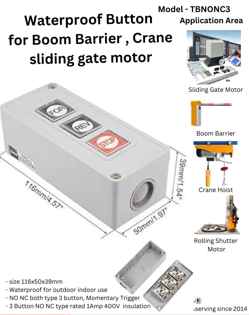 waterproof Switch sliding gate motor Push Buttons Application for Barrier Gate Operator and Auto Gate , Boom Barrier Push Button. - Copy