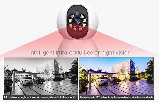 wifi camera 4X Digital Zoom 360°| 90° Tilt Smart Home Office WiFi Camera | Wireless Indoor Security 3MP Camera | Full Colour Night Vision | Support 128gb Card | Motion Detection | Onvif Enabled