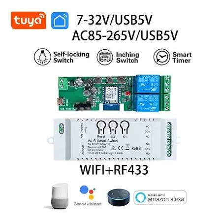 2 Relay Tuya Based Circuit Board