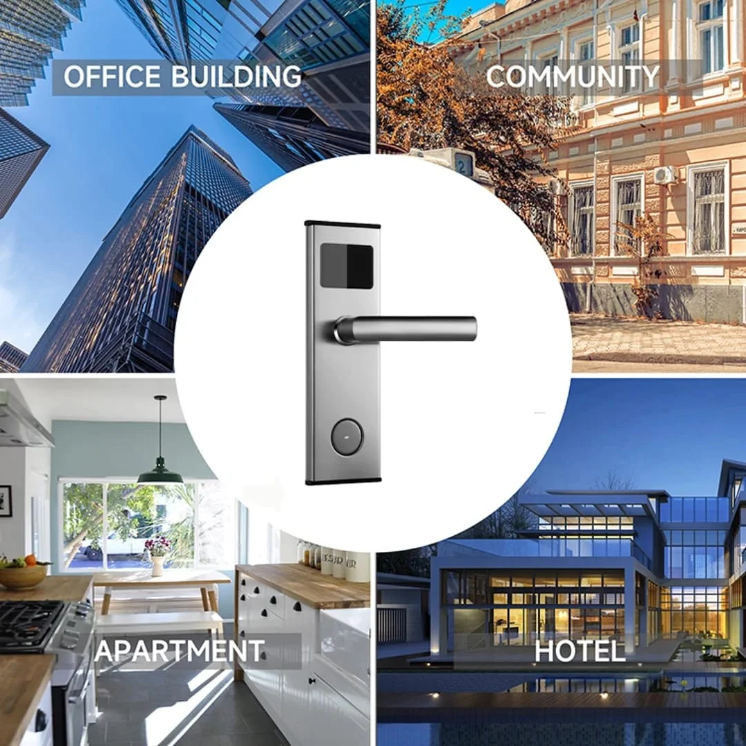 jenix Hotel Lock digital smart RFID card BLE hotel room door lock TTLock mobile app hotel managment system compatible lock JX HT 777 - Silver Color