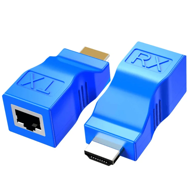 HDMI to RJ45 Network Cable Extender Converter Up to 30 Meter Full HD 1080p for HDTV, PS4, STB, DVR/NVR & Projector