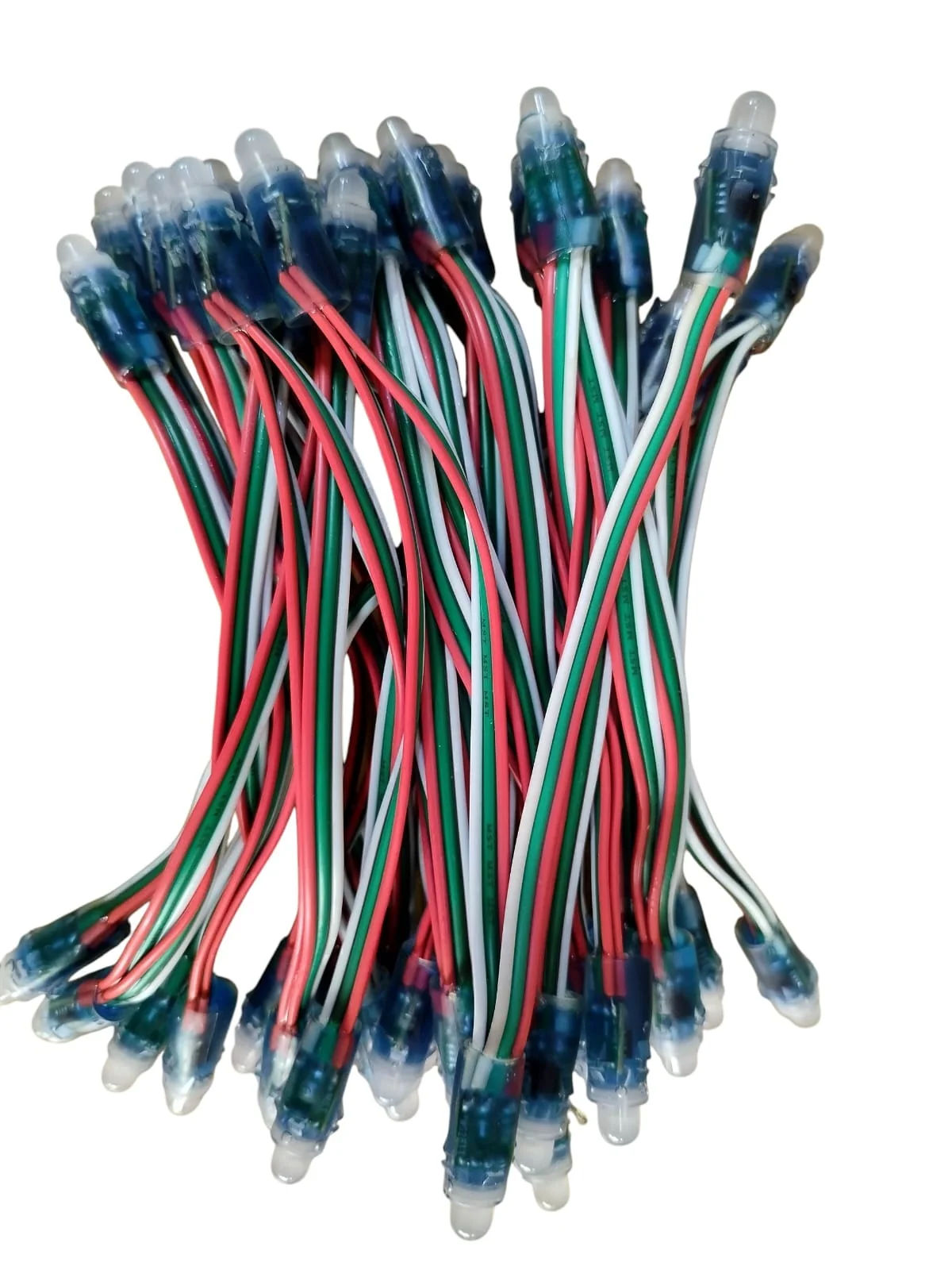 WS2811 RGB Pixel LED String – 50 Bullet LEDs, 5 Inch Spacing, 20 Feet Copper Wire | Programmable Multicolor Outdoor Decorative Light