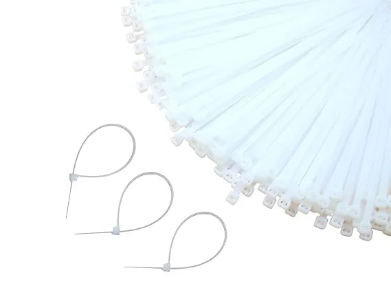 4 Inch Strong Nylon Wire Cable Tie Self-Locking Heavy Duty wrap Ties, Perfect for home, office, garage, travel and workshop, Multi-purpose- White (2.5mm x 4 inch Pack Of 100)